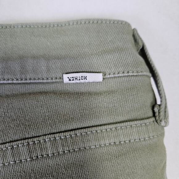 MOTHER Denim Mid Rise Dazzler Ankle Jean Anthro Oil Green Womens 27 Crop Modern - Picture 8 of 15